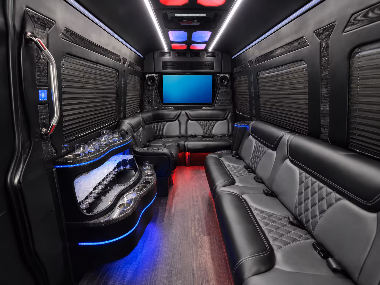 lynn 50 passenger party bus inside